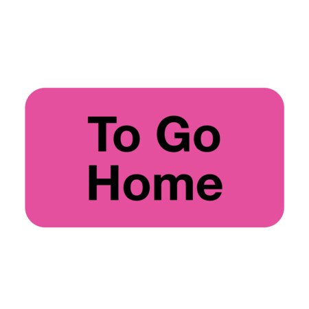 Nevs Label, To Go Home 7/8" x 1-5/8" Flr Pink w/Black VW-0012